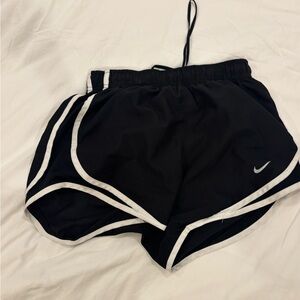Nike Women's Black and White Athletic Shorts